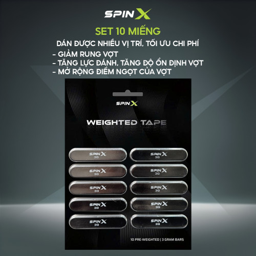 10 Miếng Chì Dán Nặng Đầu Pickleball SPINX Chính Hãng – Tối Ưu Sức Mạnh & Kiểm Soát Cú Đánh - Dán Siêu Dính